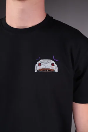 Haft z autem Miata halloween na czarnej koszulce